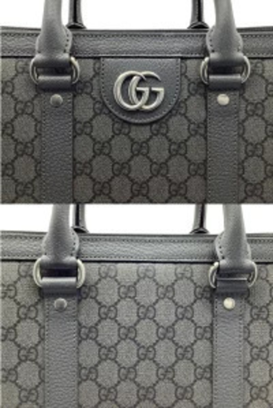 Gucci Supreme Shoulder Canvas Tote Bag Ophidia Gray GG - Picture 5 of 13